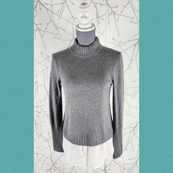 Saks Fifth Avenue Wool Blend Layered Mockneck Sweater - Picture 1 of 4